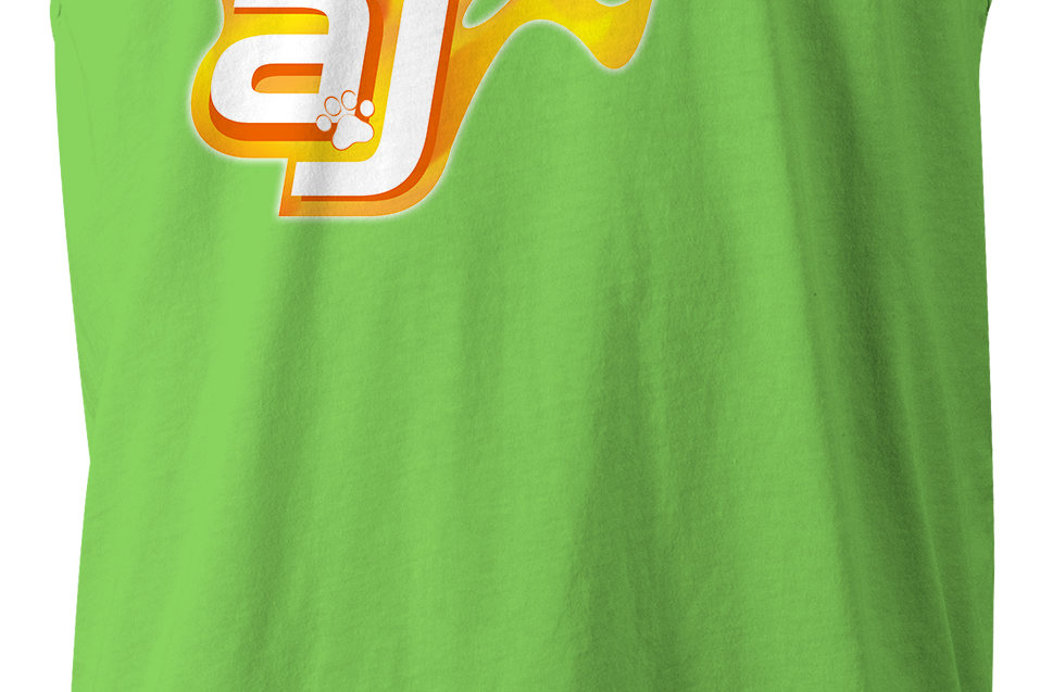 AJ Allmendinger - Men's Tank Orange Flame Logo Black Acid Apparel