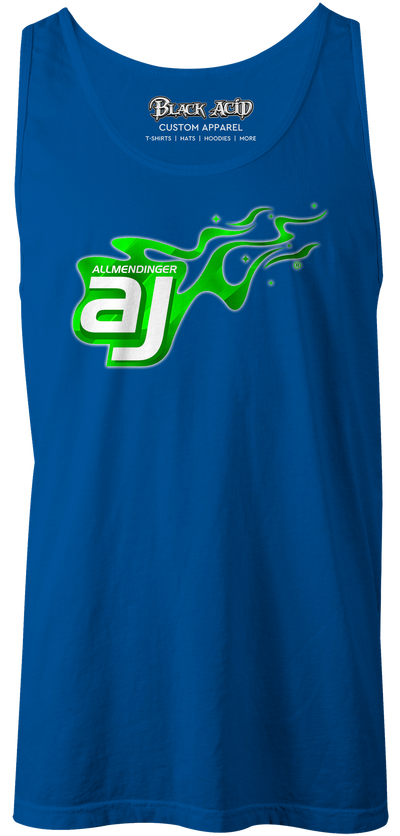 AJ Allmendinger - Men's Tank Green Flame Logo