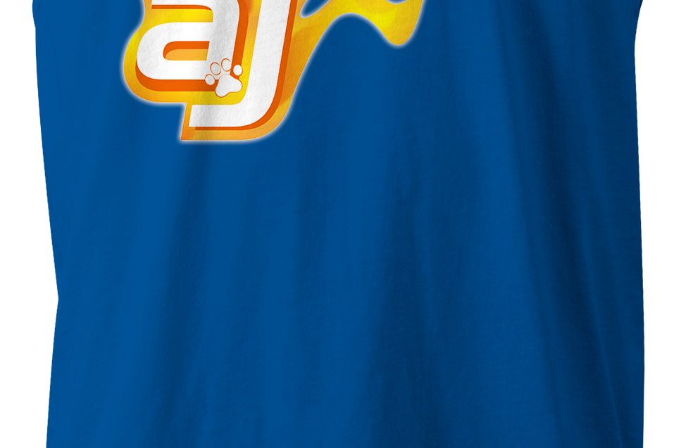 AJ Allmendinger - Men's Tank Orange Flame Logo Black Acid Apparel