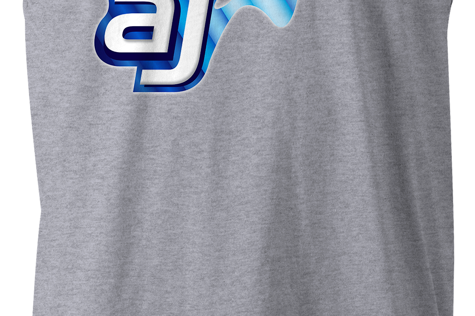AJ Allmendinger - Men's Tank Blue Flame Logo Black Acid Apparel