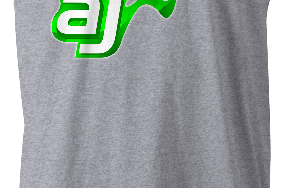 AJ Allmendinger - Men's Tank Green Flame Logo Black Acid Apparel