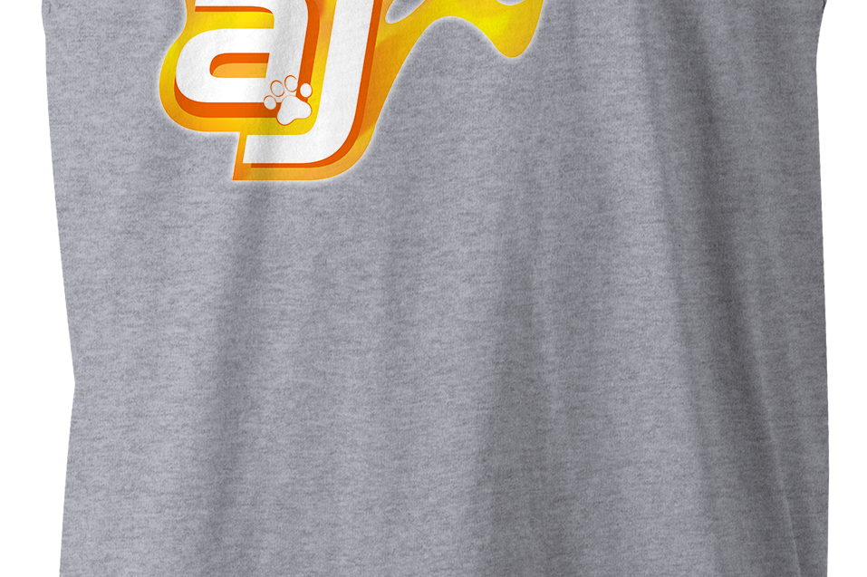 AJ Allmendinger - Men's Tank Orange Flame Logo Black Acid Apparel