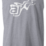 AJ Allmendinger - Men's Tank White Flame Logo Black Acid Apparel