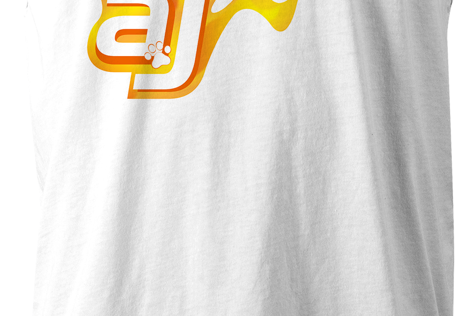 AJ Allmendinger - Men's Tank Orange Flame Logo Black Acid Apparel