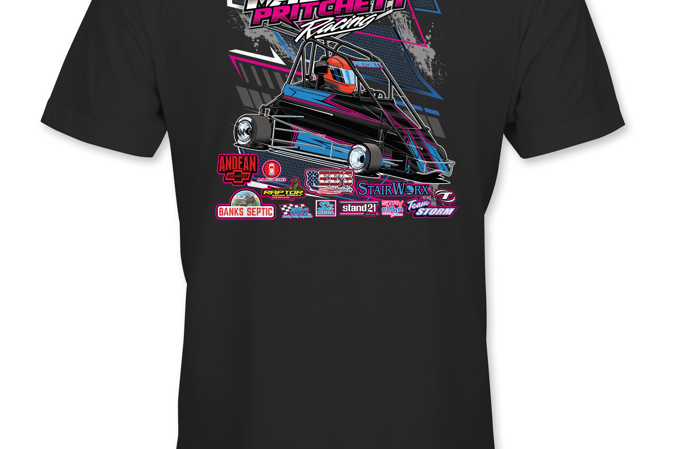 Madison Pritchett Racing 2023 T-Shirts Black Acid Apparel