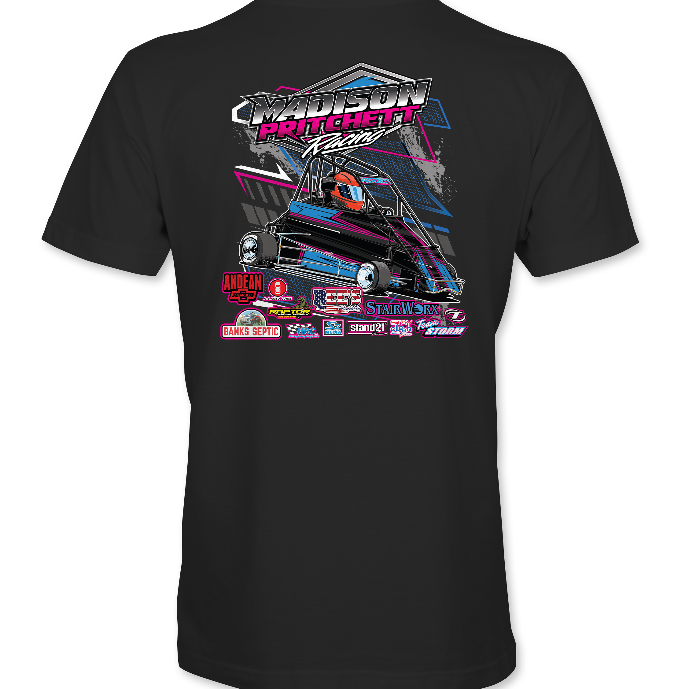 Madison Pritchett Racing 2023 T-Shirts Black Acid Apparel