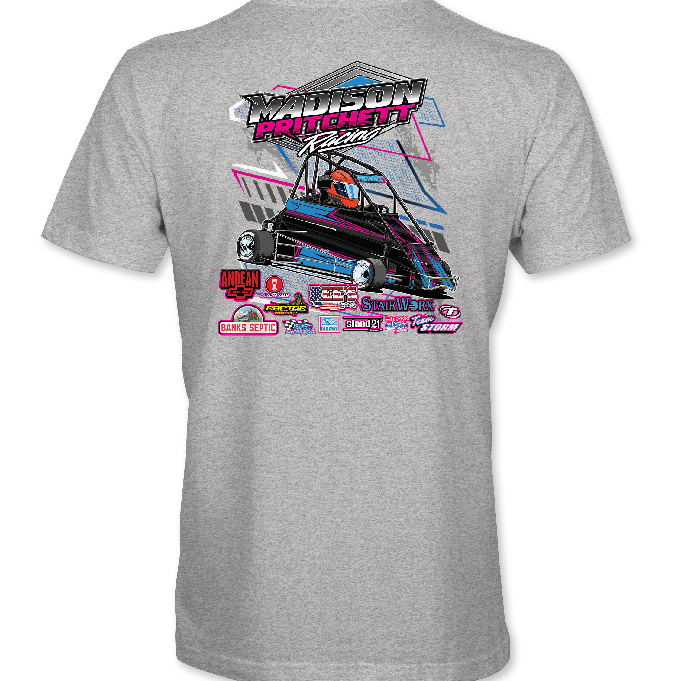 Madison Pritchett Racing 2023 T-Shirts Black Acid Apparel