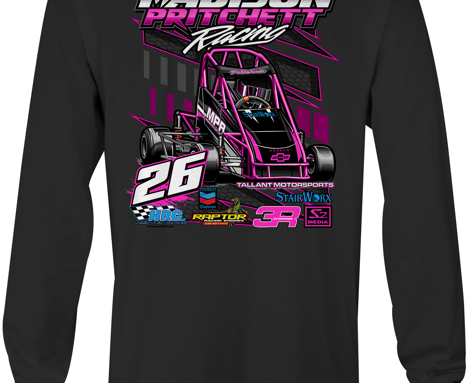 Madison Pritchett Long Sleeves Black Acid Apparel