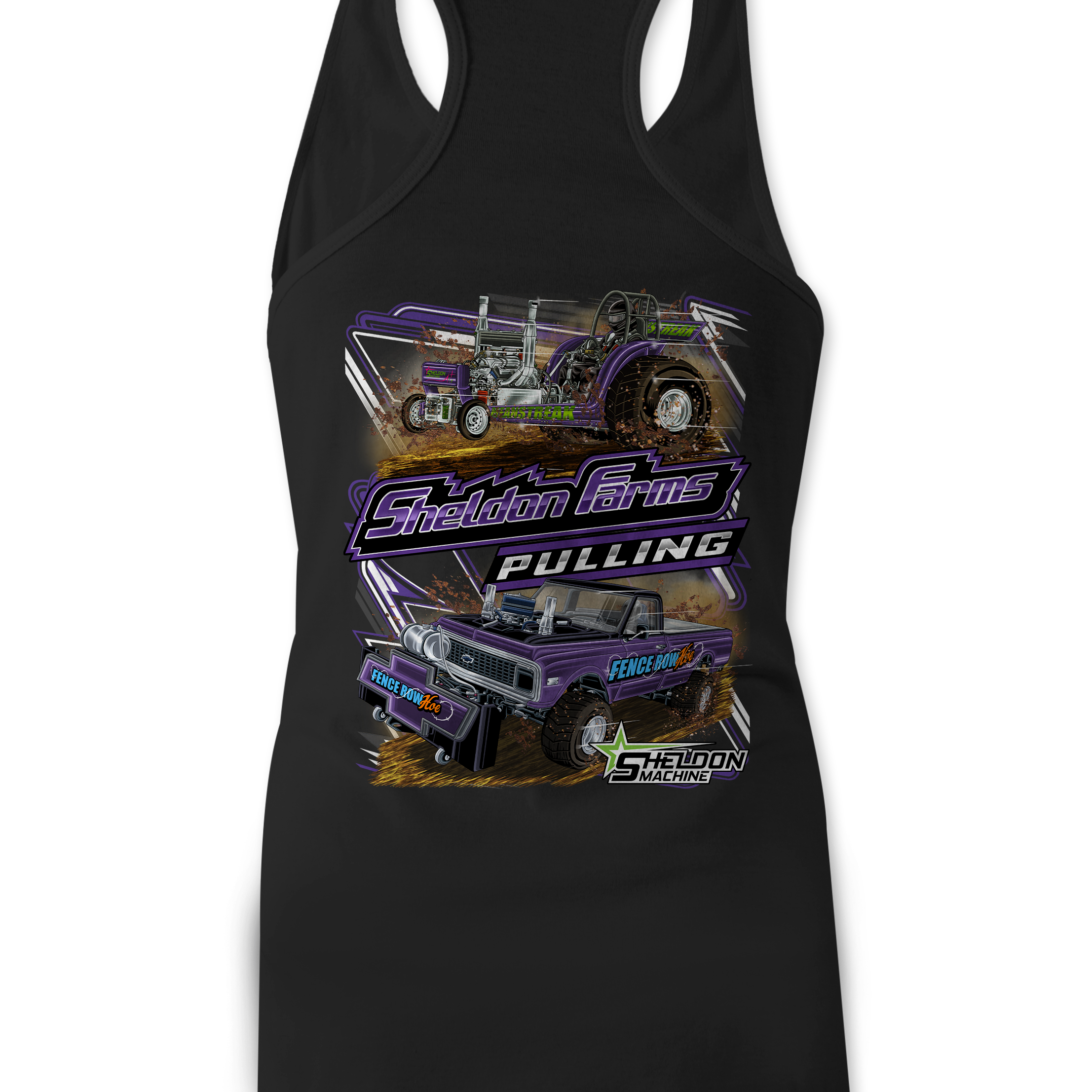 Sheldon Farms Pulling Tank Tops Black Acid Apparel