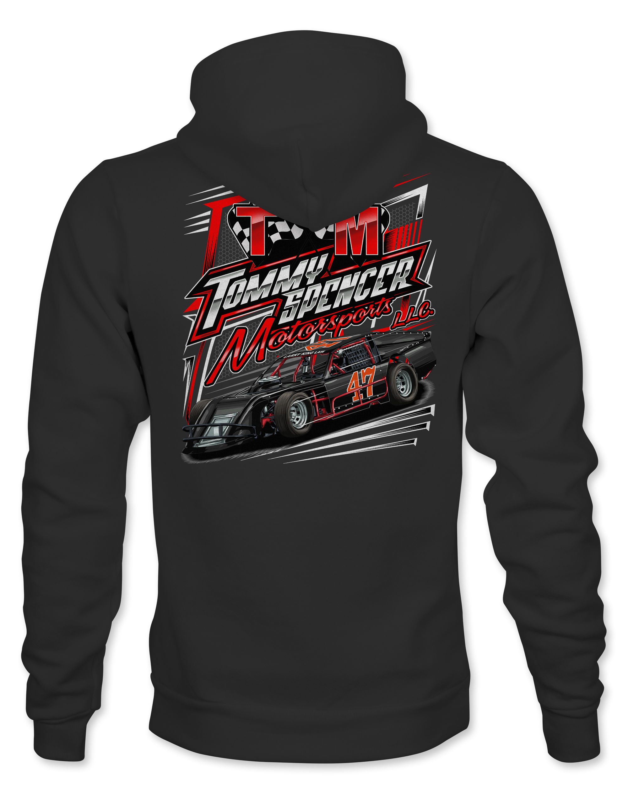 Tommy Spencer Motorsports Hoodies Design #2 Black Acid Apparel