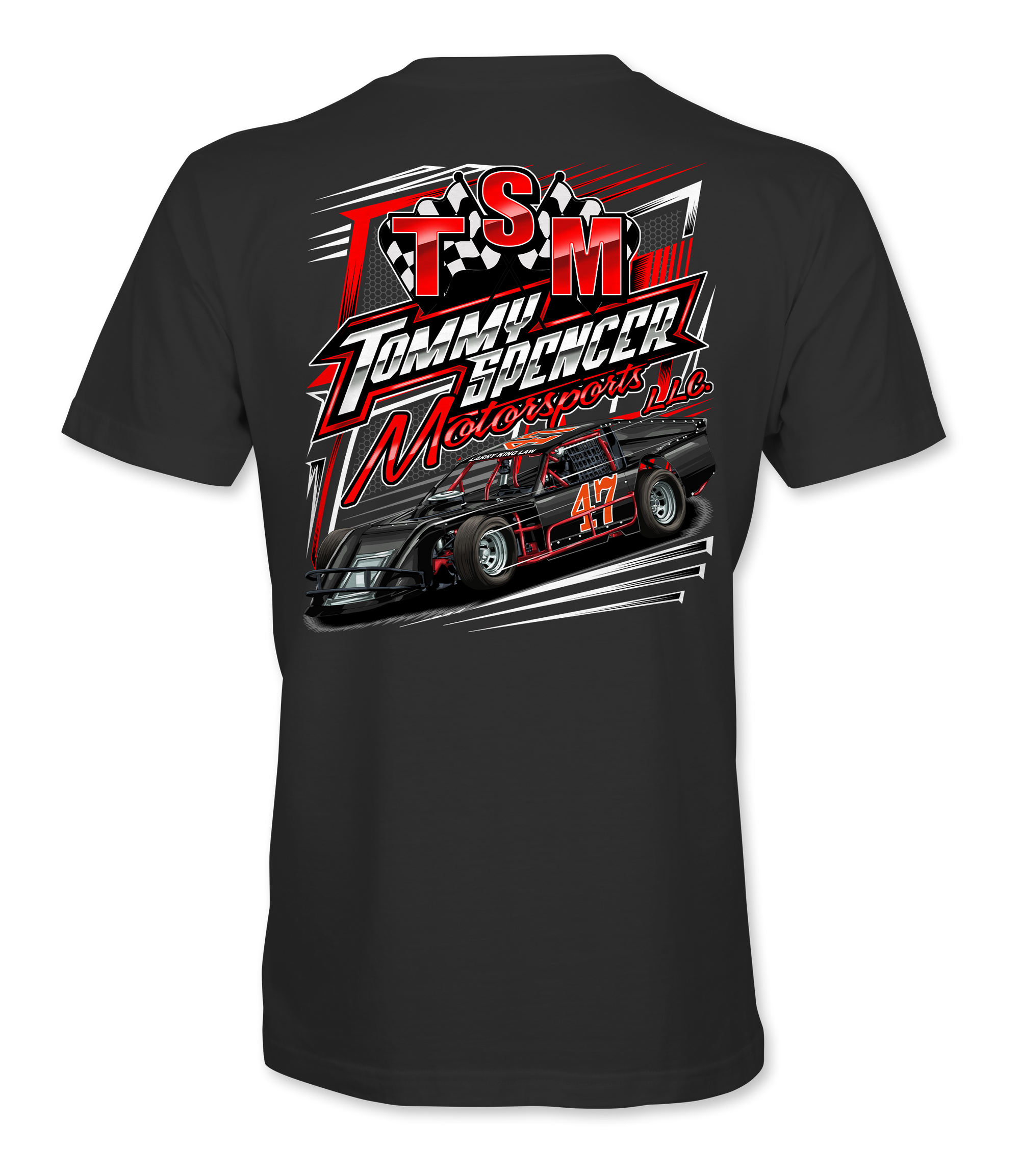 Tommy Spencer Motorsports T-Shirts Design #2 Black Acid Apparel