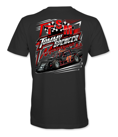Tommy Spencer Motorsports T-Shirts Design #2 Black Acid Apparel