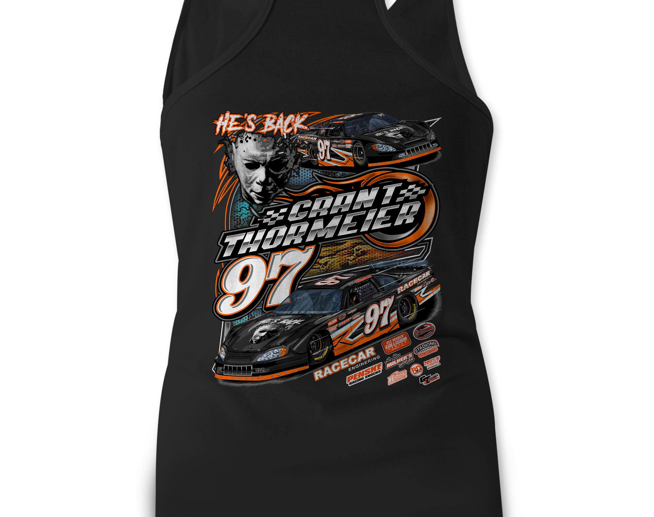 Grant Thormeier Tank Tops Black Acid Apparel