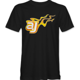 AJ Allmendinger - Basic Tee Orange Flame Logo Black Acid Apparel