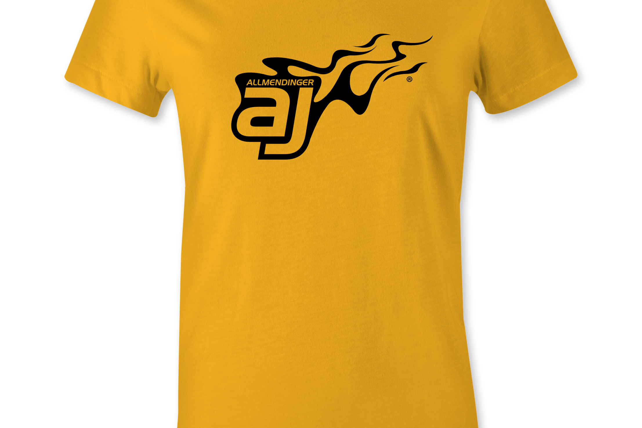 AJ Allmendinger - Women's Basic Tee Black Flame Logo Black Acid Apparel