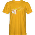 AJ Allmendinger - Basic Tee Orange Flame Logo Black Acid Apparel