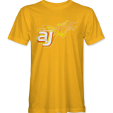 AJ Allmendinger - Basic Tee Orange Flame Logo Black Acid Apparel