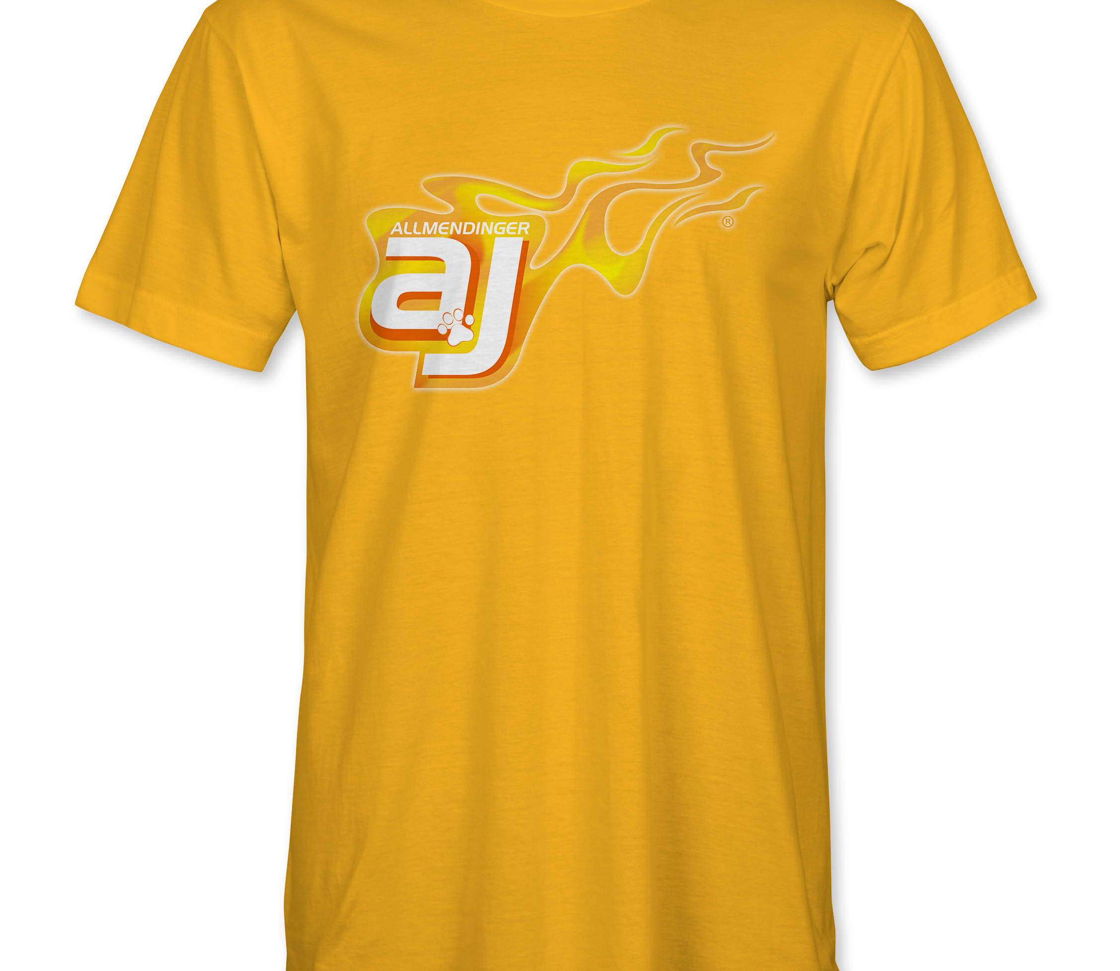 AJ Allmendinger - Basic Tee Orange Flame Logo Black Acid Apparel