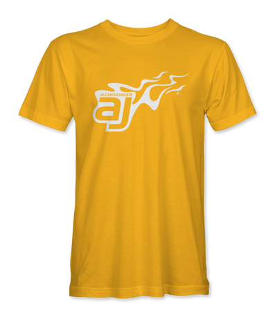 AJ Allmendinger - Basic Tee White Flame Logo