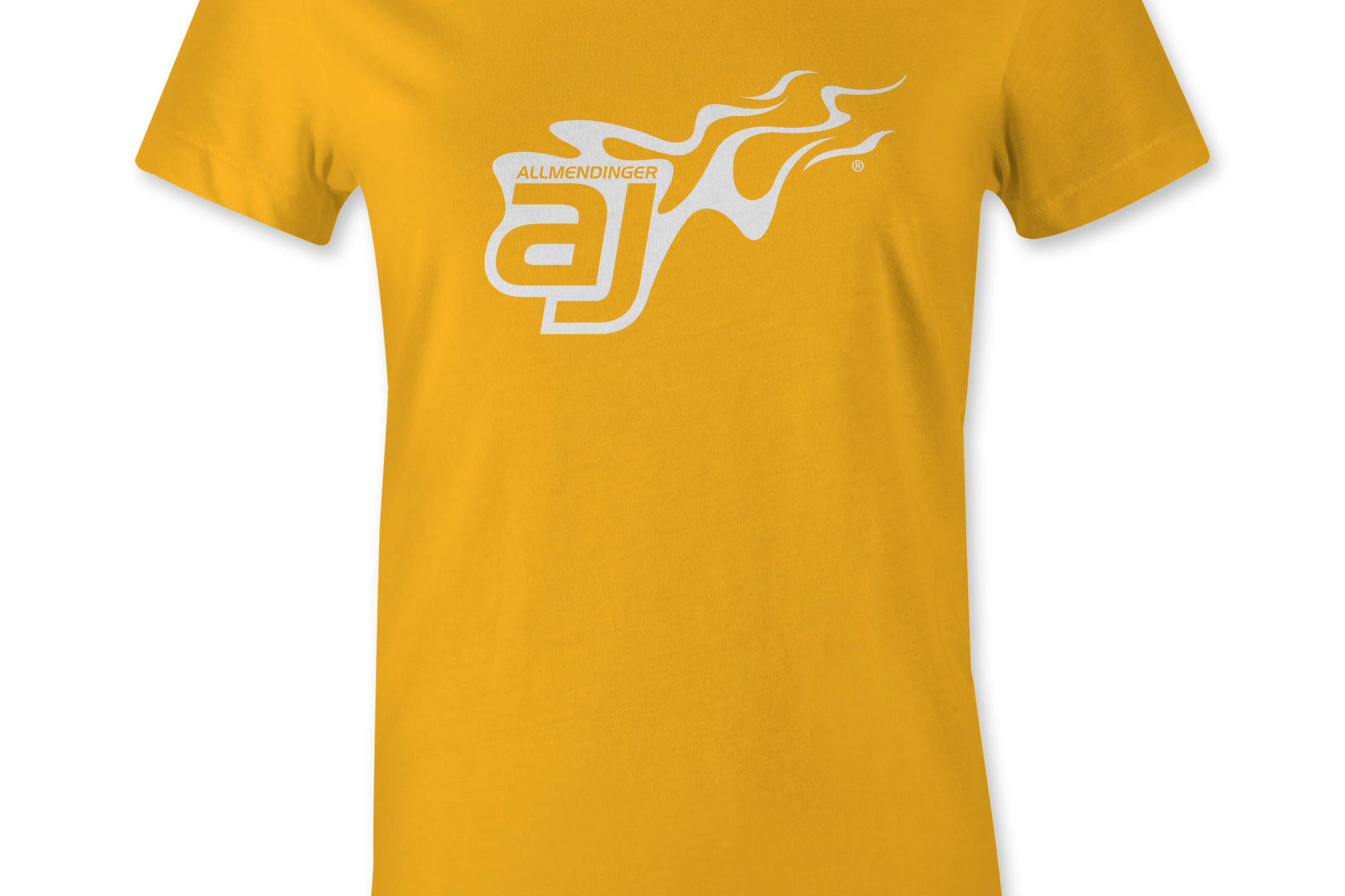 AJ Allmendinger - Women's Basic Tee White Flame Logo Black Acid Apparel