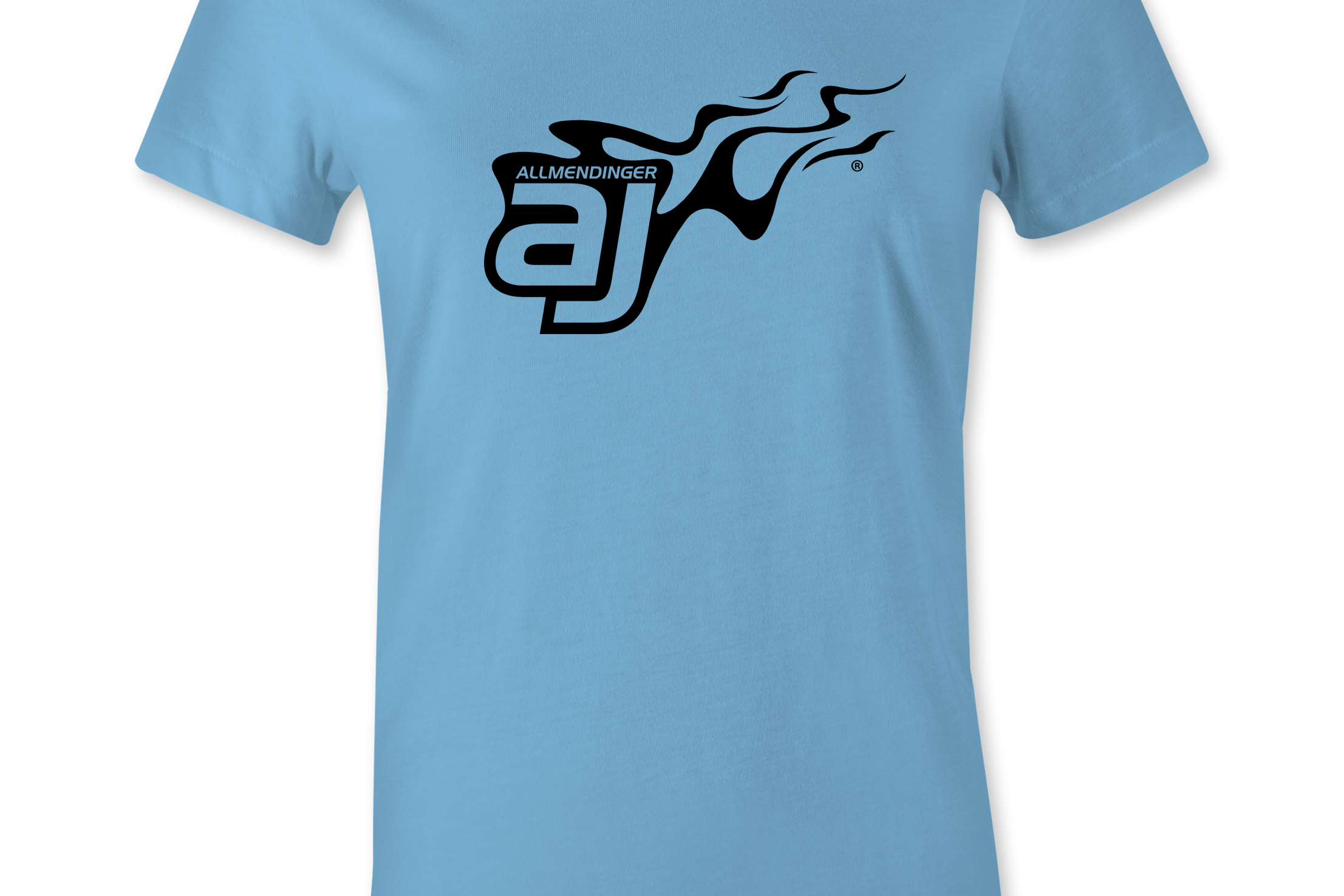 AJ Allmendinger - Women's Basic Tee Black Flame Logo Black Acid Apparel
