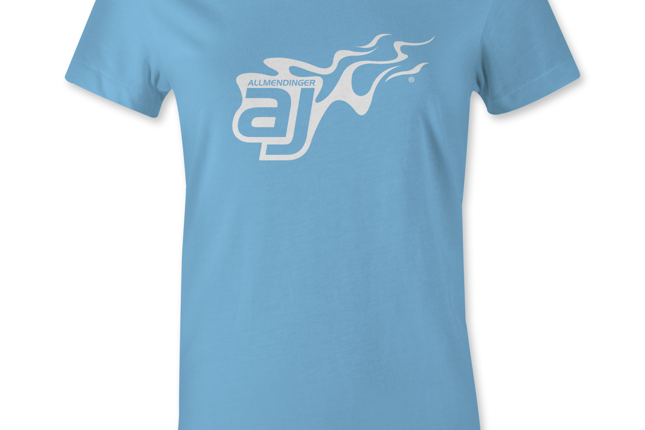 AJ Allmendinger - Women's Basic Tee White Flame Logo Black Acid Apparel