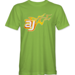 AJ Allmendinger - Basic Tee Orange Flame Logo Black Acid Apparel