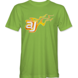 AJ Allmendinger - Basic Tee Orange Flame Logo Black Acid Apparel