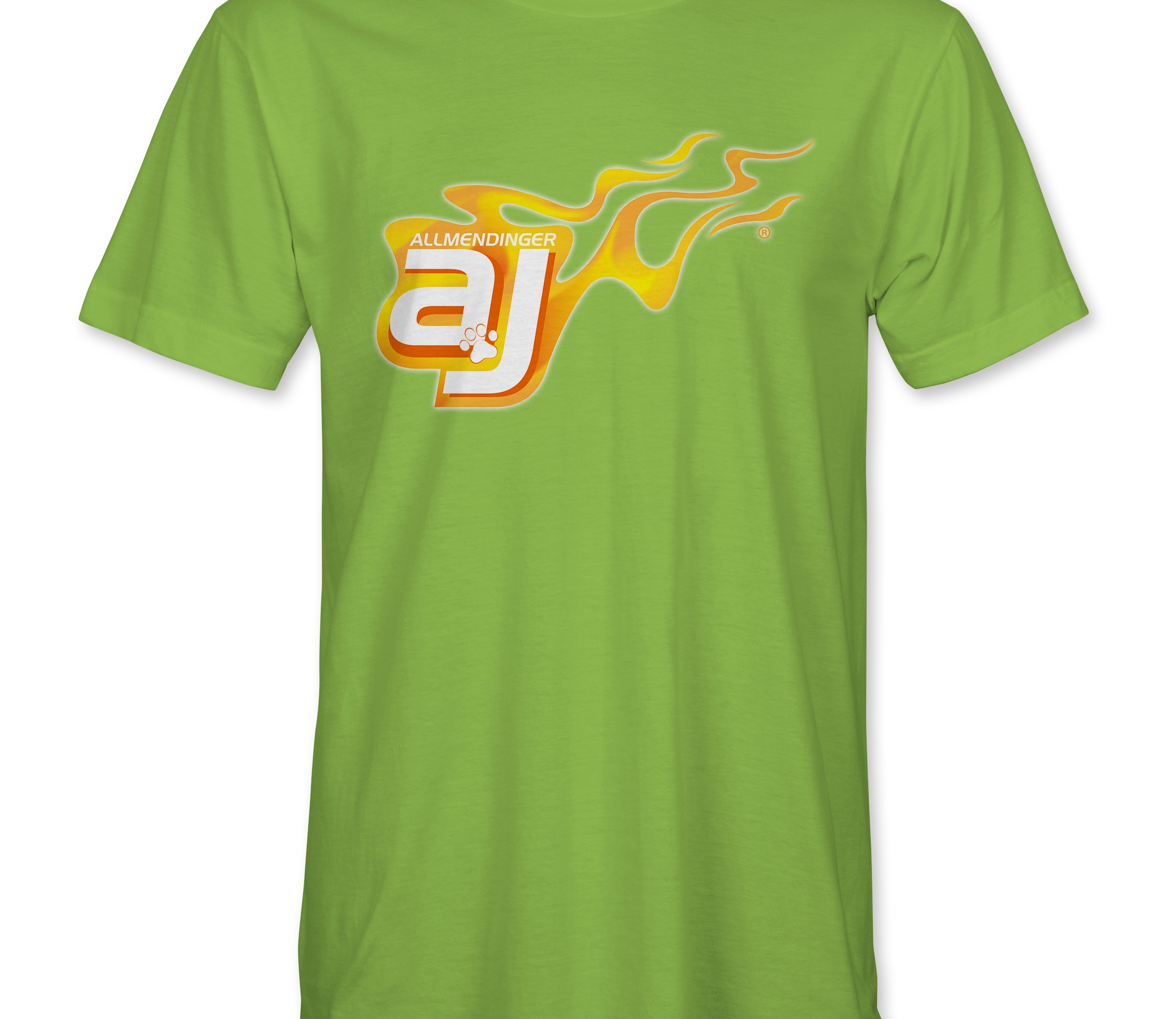 AJ Allmendinger - Basic Tee Orange Flame Logo Black Acid Apparel