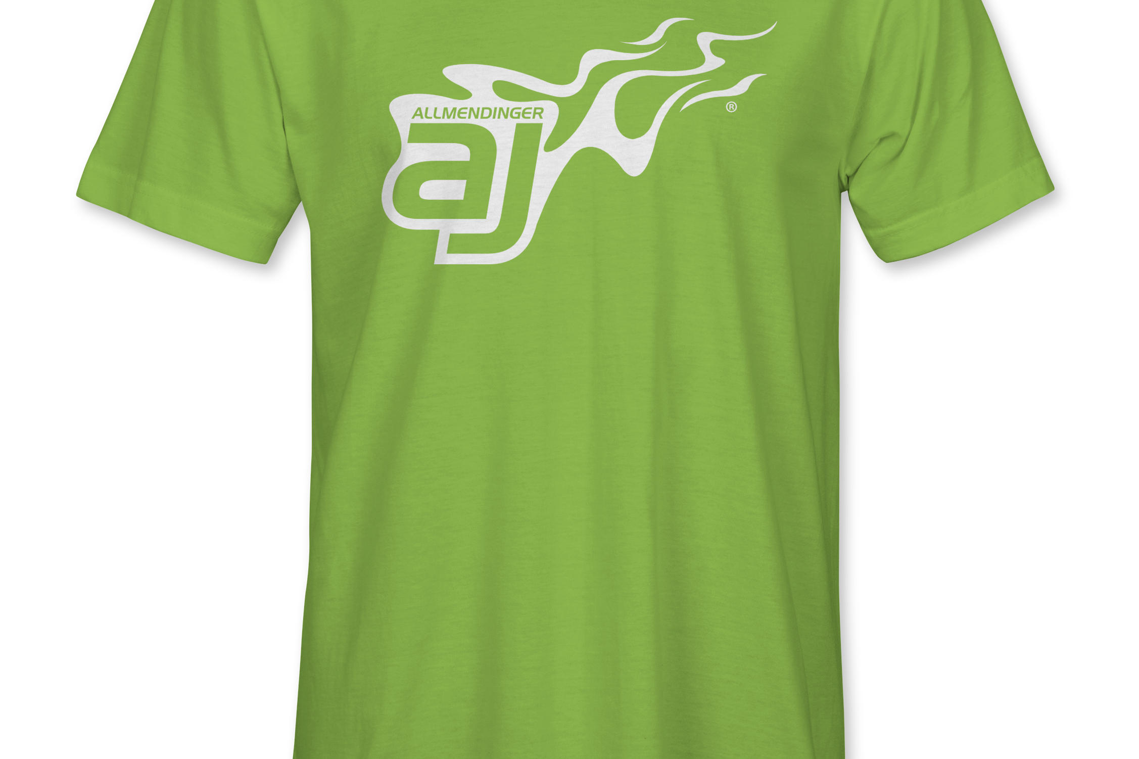 AJ Allmendinger - Basic Tee White Flame Logo Black Acid Apparel