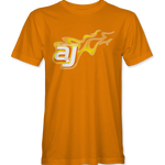 AJ Allmendinger - Basic Tee Orange Flame Logo Black Acid Apparel