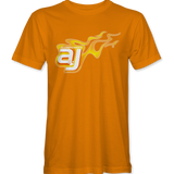 AJ Allmendinger - Basic Tee Orange Flame Logo Black Acid Apparel