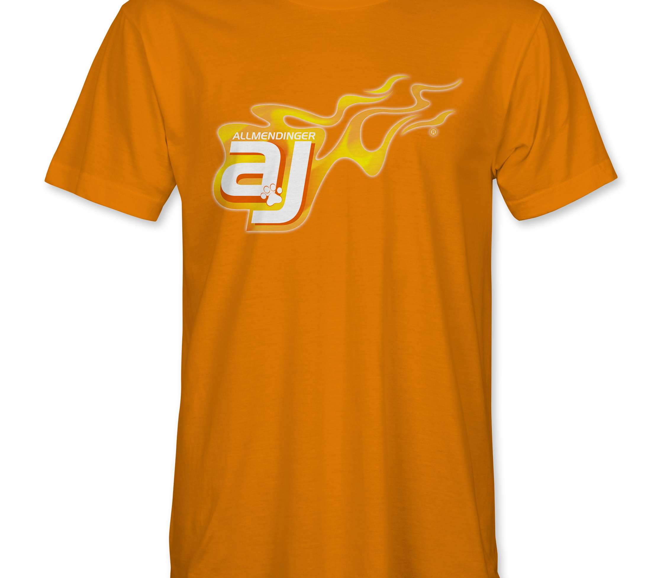 AJ Allmendinger - Basic Tee Orange Flame Logo Black Acid Apparel
