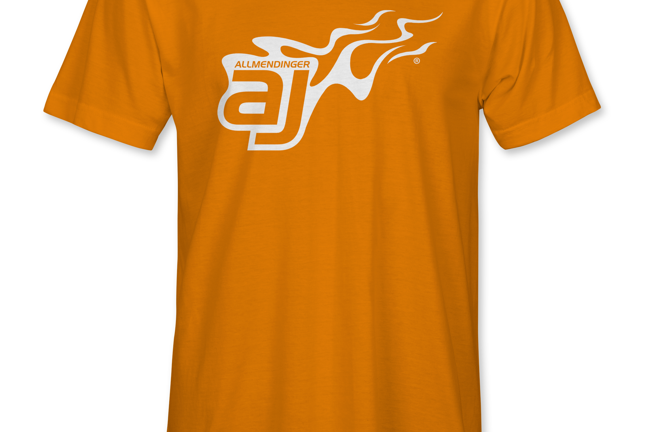 AJ Allmendinger - Basic Tee White Flame Logo Black Acid Apparel