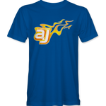 AJ Allmendinger - Basic Tee Orange Flame Logo Black Acid Apparel