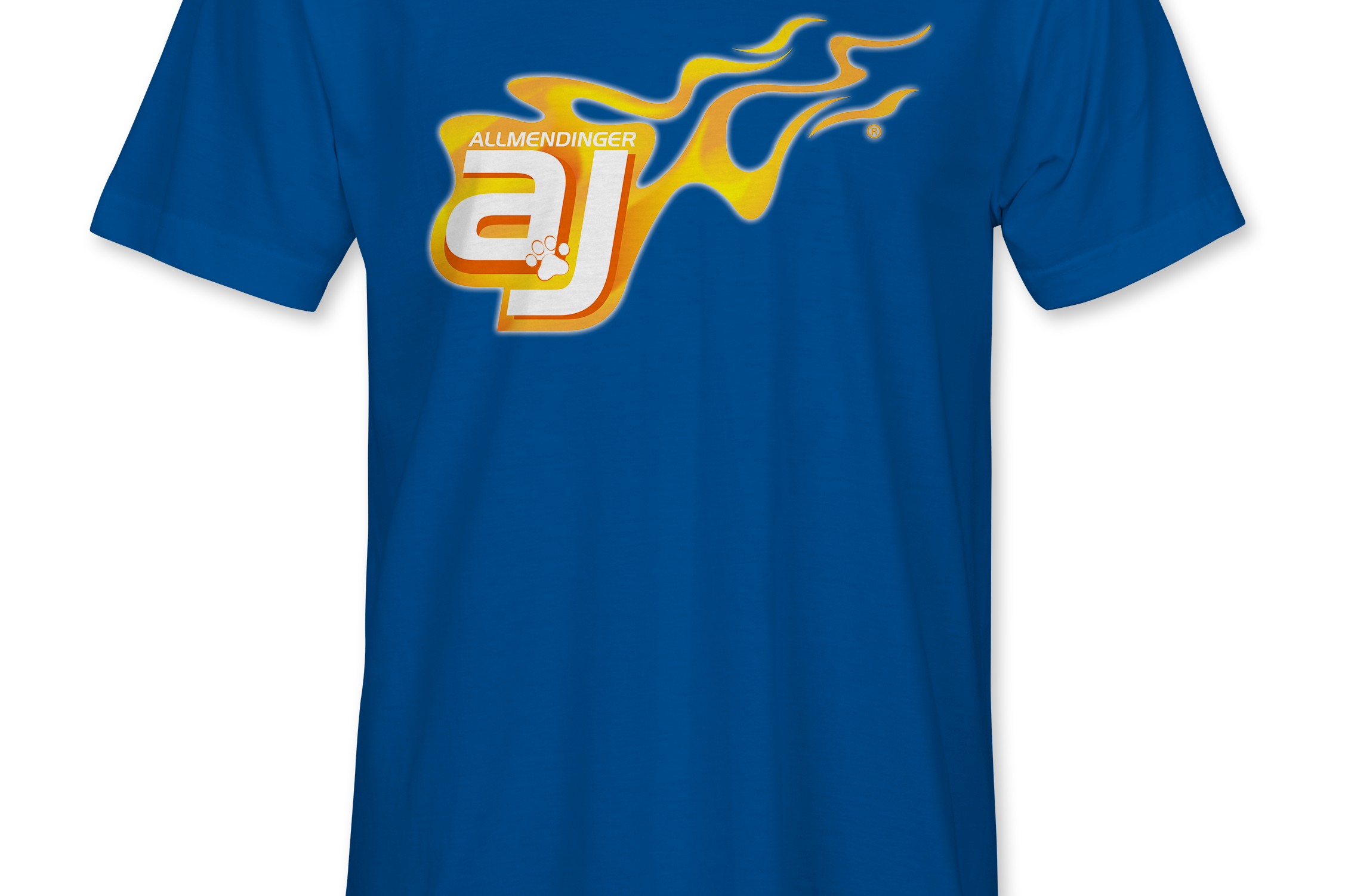 AJ Allmendinger - Basic Tee Orange Flame Logo Black Acid Apparel