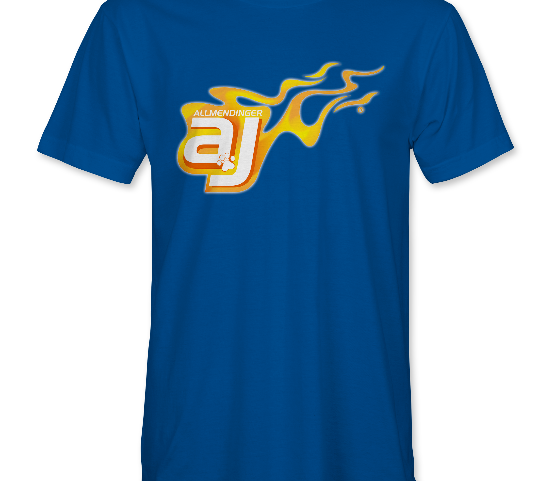 AJ Allmendinger - Basic Tee Orange Flame Logo Black Acid Apparel