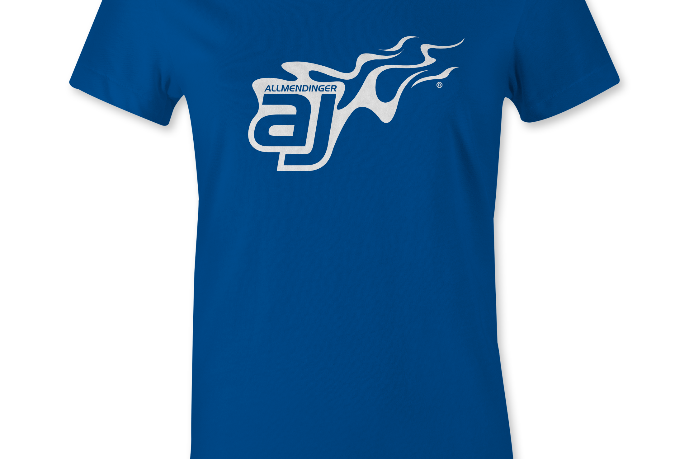 AJ Allmendinger - Women's Basic Tee White Flame Logo Black Acid Apparel