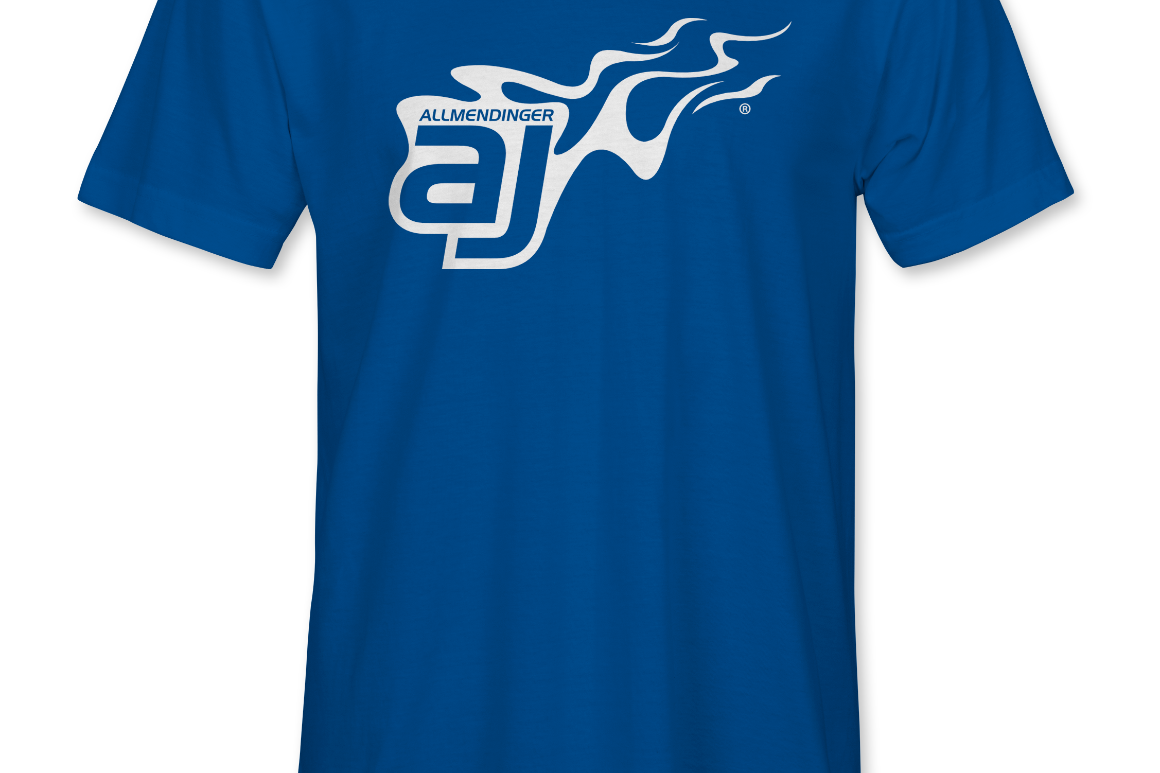 AJ Allmendinger - Basic Tee White Flame Logo Black Acid Apparel