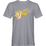 AJ Allmendinger - Basic Tee Orange Flame Logo Black Acid Apparel