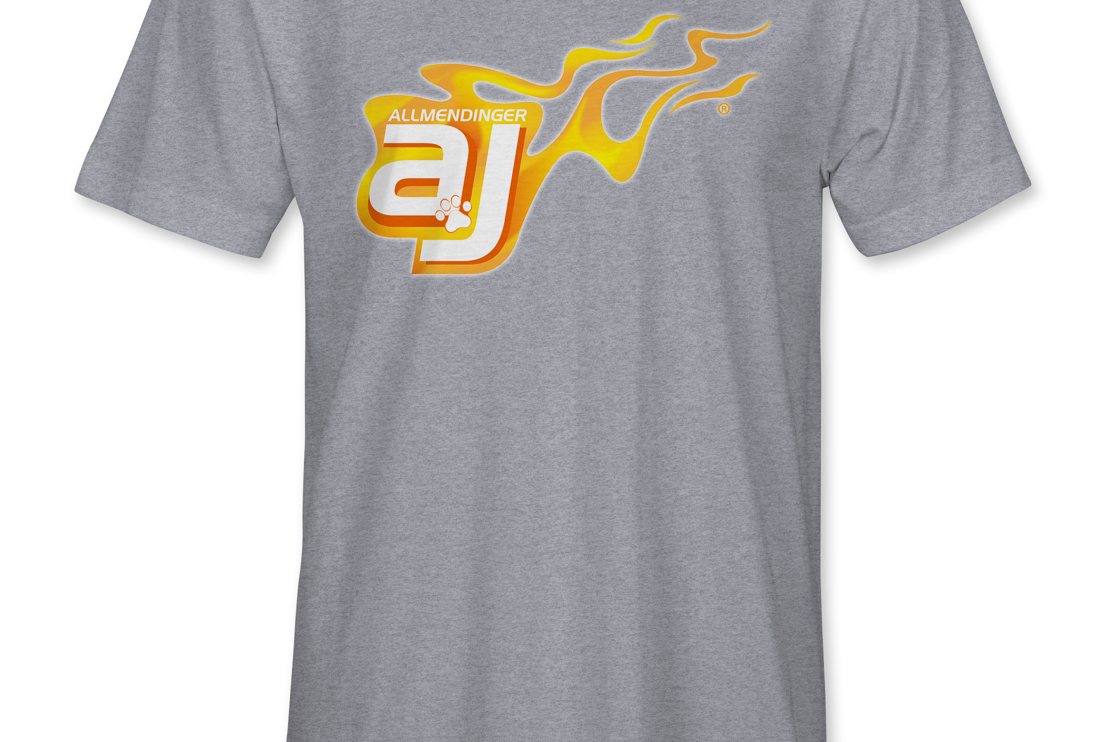 AJ Allmendinger - Basic Tee Orange Flame Logo Black Acid Apparel