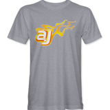 AJ Allmendinger - Basic Tee Orange Flame Logo Black Acid Apparel
