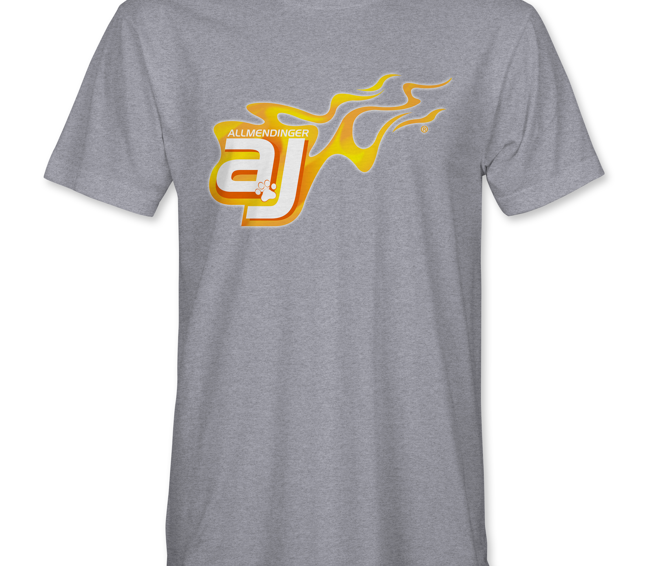 AJ Allmendinger - Basic Tee Orange Flame Logo Black Acid Apparel
