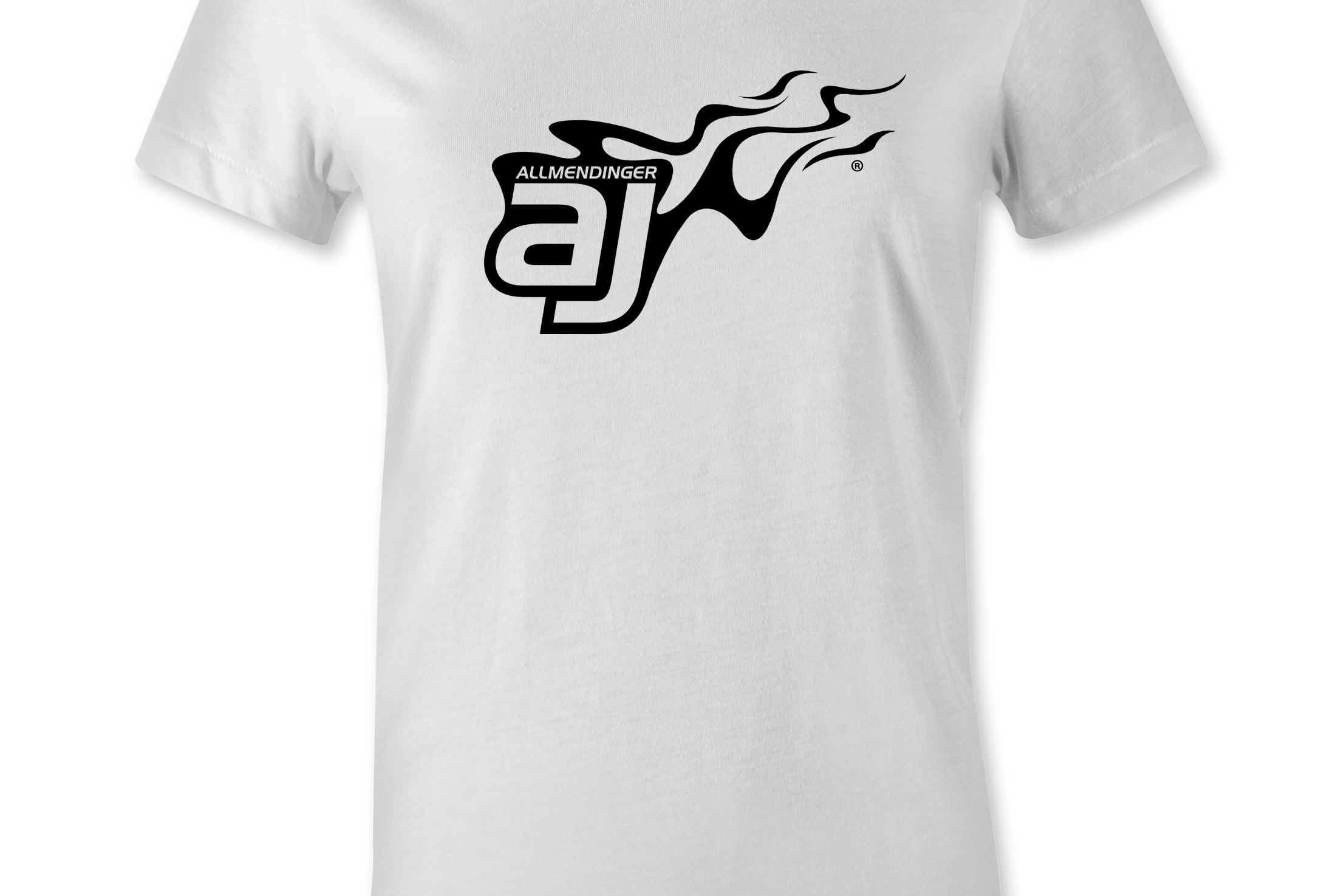 AJ Allmendinger - Women's Basic Tee Black Flame Logo Black Acid Apparel