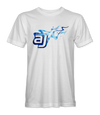 AJ Allmendinger - Basic Tee Blue Flame Logo Black Acid Apparel
