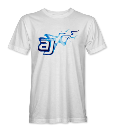 AJ Allmendinger - Basic Tee Blue Flame Logo Black Acid Apparel