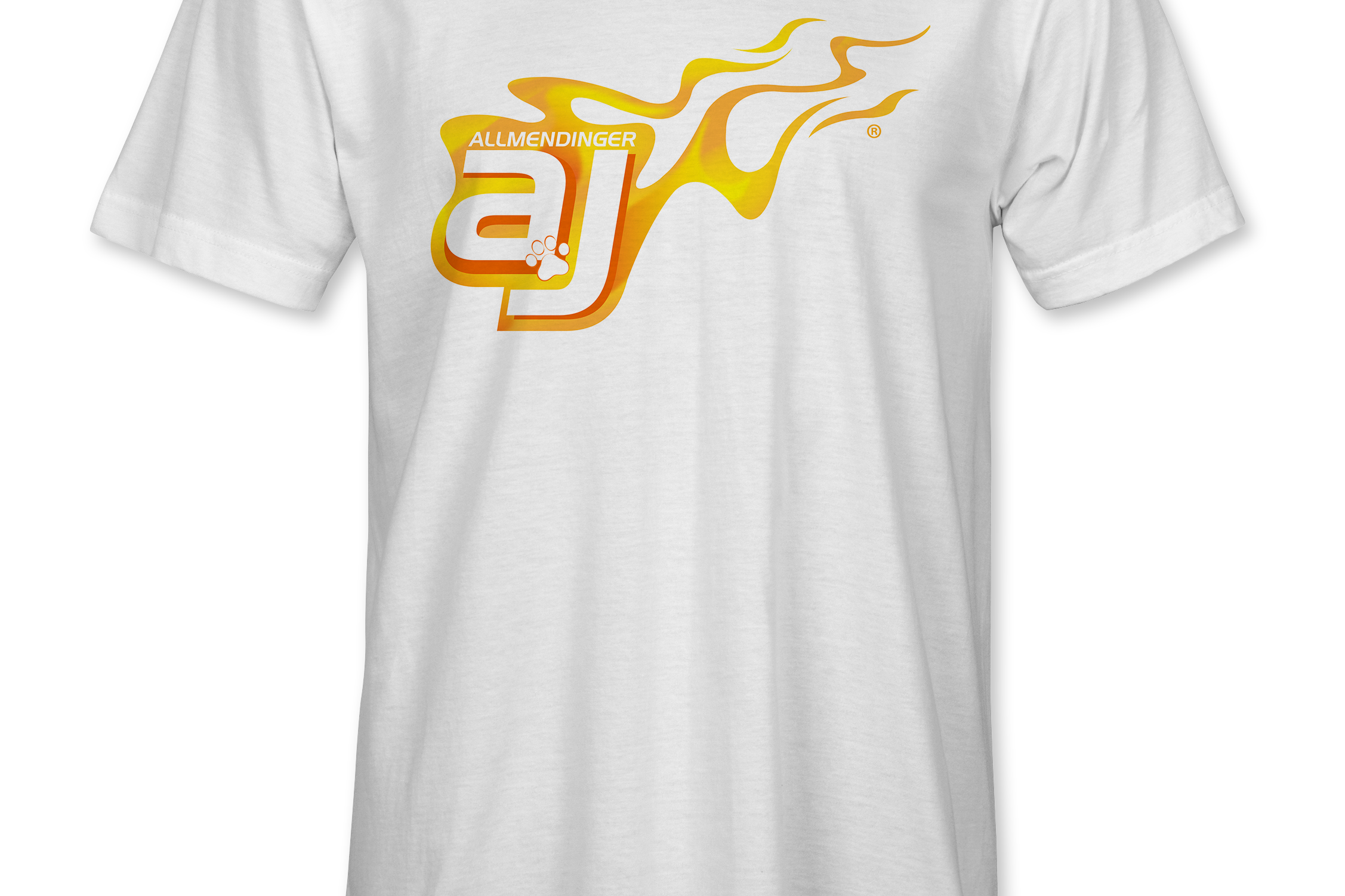 AJ Allmendinger - Basic Tee Orange Flame Logo Black Acid Apparel