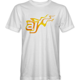 AJ Allmendinger - Basic Tee Orange Flame Logo Black Acid Apparel