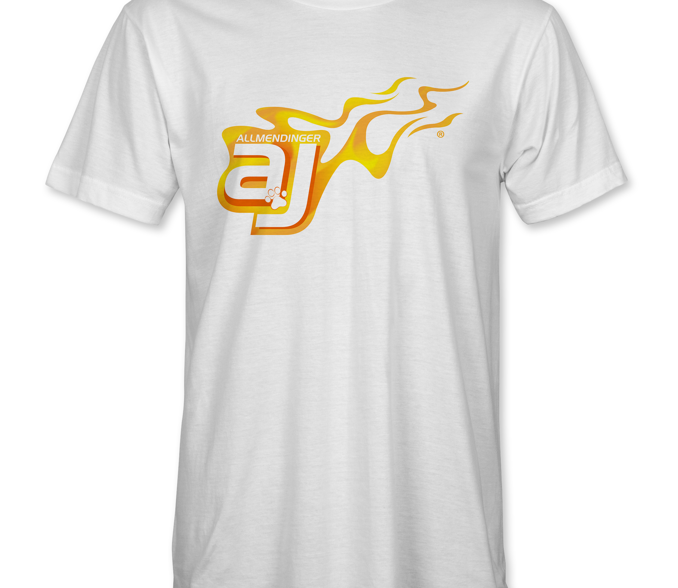 AJ Allmendinger - Basic Tee Orange Flame Logo Black Acid Apparel