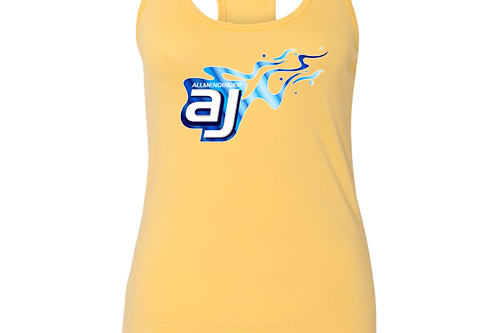 AJ Allmendinger - Women's Tank Blue Flame Logo Black Acid Apparel